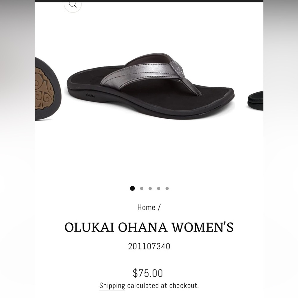 OluKai Black and Gray Sandals
